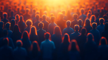 Obraz premium Bokeh Community Engagement concept as Bokeh digital art background with soft glowing lights representing active community engagement and interaction ideal for advertisements with copy space. in Photo