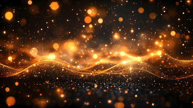 Bokeh Digital Collaboration concept as Bokeh digital art background featuring blurred lights and collaborative elements symbolizing teamwork and community management with copy space. in  Photo Stock  