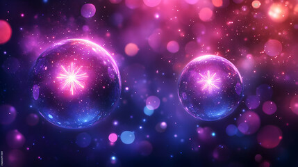 Naklejka premium Bokeh lights with Reyes Magos and radiant beams with copy space concept as Cinematic camera tilt over a bokeh filled background featuring Reyes Magos with radiant beams emanating from them symbolizing