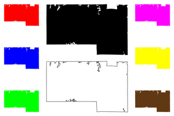 Oneida County, State of Wisconsin (U.S. county, United States of America, US) map vector illustration, scribble sketch map