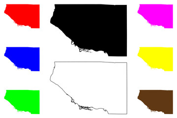 Pierce County, State of Wisconsin (U.S. county, United States of America, US) map vector illustration, scribble sketch map