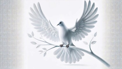 Obraz premium White dove isolated on white background