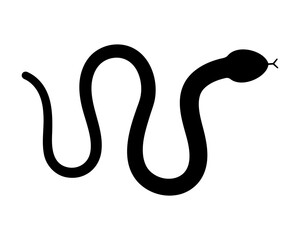 Vector snake icon. Vector snake black silhouette illustration.