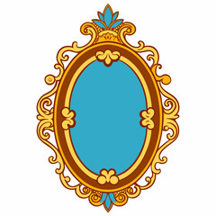 Mirrors with ornate frames on a white background