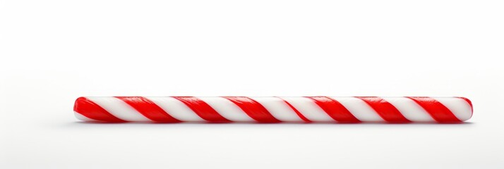 A colorful, festive red and white peppermint candy cane stick symbolizing the holiday season, suitable for Christmas and holiday-themed visuals and decorations