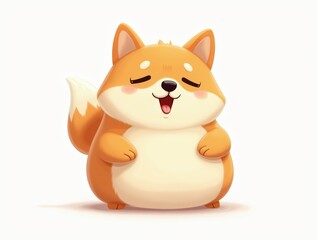 Cute fluffy orange dog poses happily. Perfect for pet product advertisements, social media posts, childrens books, and animalrelated designs.