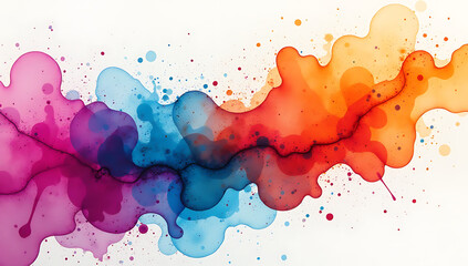 Abstract Colorful  Watercolor Background: Fluid and Vibrant Artistic Design
