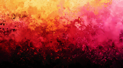 Vibrant grainy gradient: abstract red, orange, yellow, pink, and black background. Chroma. Illustration