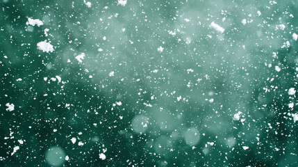 Obraz premium Winter snowfall overlay on green background, , snow, falling, winter, overlay, green, background, effect, chroma key,. Chroma. Illustration