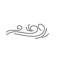 Wind blowing line icon