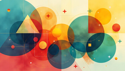abstract background with colorful Geometrical Shapes