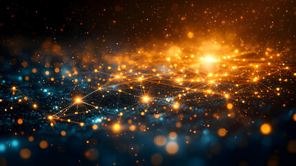 Fototapeta premium Glossy Digital Networking Background concept as Glossy digital networking background featuring interconnected nodes and community symbols ample copy space representing modern digital networking and co