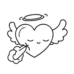 cupid s halo icon, valentines day illustration, valentine icon - simple black line art of cupid s halo, symbolizing valentines day celebrations. valentine vector.