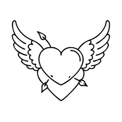 Obraz premium cupid wings icon, valentines day illustration, valentine icon - simple black line art of cupid wings, symbolizing valentines day celebrations. valentine vector.