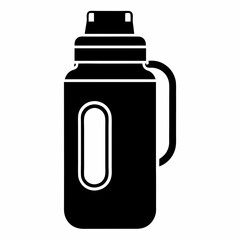 Smart Water Bottle vector silhouette black design white background