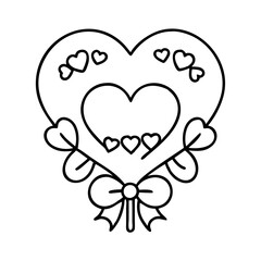 decorative heart icon, valentines day illustration, valentine icon - simple black line art of decorative heart, symbolizing valentines day celebrations. valentine vector.