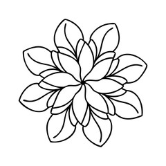 flower petals icon, valentines day illustration, valentine icon - simple black line art of flower petals, symbolizing valentines day celebrations. valentine vector.