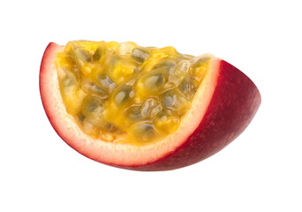 piece passion fruit isolated. passionfruit - maracuya isolated, transparent PNG, PNG format, single