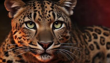 Fototapeta premium The leopard looks straight ahead..