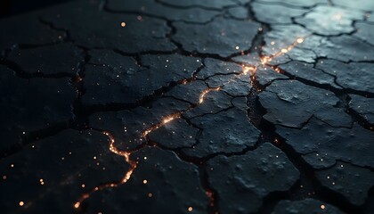 Cracks in the ground, global warming concept. 3d rendering