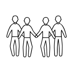 holding hands icon, valentines day illustration, valentine icon - simple black line art of holding hands, symbolizing valentines day celebrations. valentine vector.