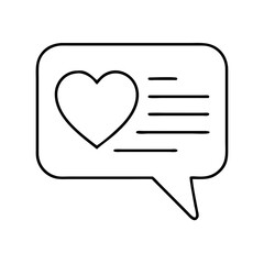 love message icon, valentines day illustration, valentine icon - simple black line art of love message, symbolizing valentines day celebrations. valentine vector.