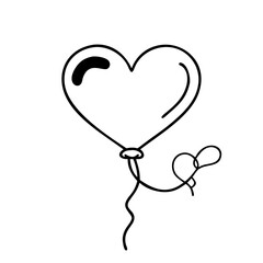 red heart balloon icon, valentines day illustration, valentine icon - simple black line art of red heart balloon, symbolizing valentines day celebrations. valentine vector.