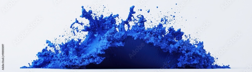 Poster abstract blue liquid splash 3d render dynamic wave high resolution image