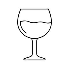 wine glass icon, valentines day illustration, valentine icon - simple black line art of wine glass, symbolizing valentines day celebrations. valentine vector.
