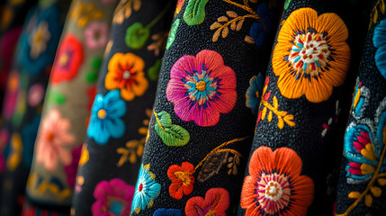 Macro close up of Reyes Magos ceremonial robes with copy space concept as Intricate macro close up of Reyes Magos ceremonial robes emphasizing fabric texture and festive patterns ideal for magazine ad