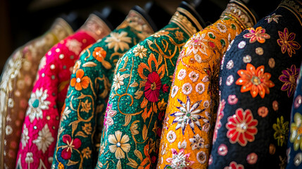 Macro close up of Reyes Magos ceremonial robes with copy space concept as Intricate macro close up of Reyes Magos ceremonial robes emphasizing fabric texture and festive patterns ideal for magazine ad