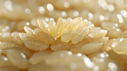 Macro Close up of Seollal Rice Cake Texture concept as A macro close up capturing the detailed texture of Seollal rice cakes  Tteok  emphasizing the soft and chewy consistency symbolizing prosperity a