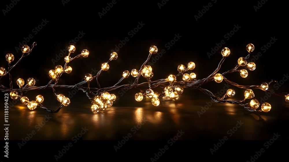 Aufkleber illuminated string lights with warm-toned bulbs arranged in branch-like formations
