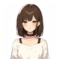 Obraz premium アニメ調の美少女の切り抜き用素材