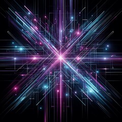 Fototapeta premium Abstract digital design with vibrant light rays.