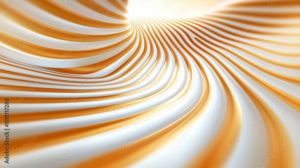Poster patterns of flowing lines create a mesmerizing optical illusion in a warm, abstract setting