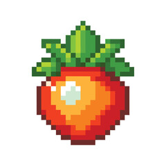 Obraz premium Unique gaming pixel art vegetable fruits vector art design
