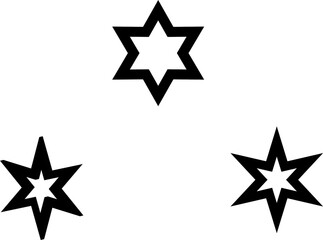 Set of different beautiful star and spakle shapes vector, collection