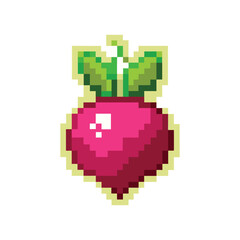 Fototapeta premium unique gaming pixel art vegetable and fruits vector art design