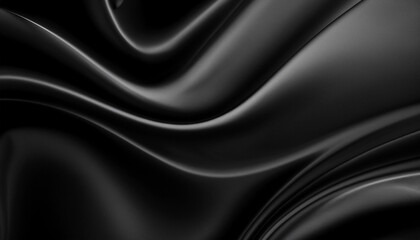 Fototapeta premium Elegant Black Silk Drape Abstract Luxury Texture Background
