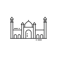 Badshahi mosque vector icon