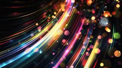 Abstract Light Trails and Bokeh Effect