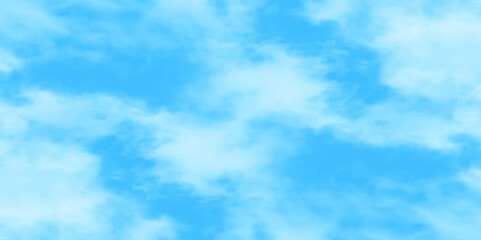 Fototapeta premium Blue sky with white clouds background, Romantic sky, nature background of romantic summer blue sky with fluffy clouds, Beautiful puffy clouds in bright blue sky in day sunlight.