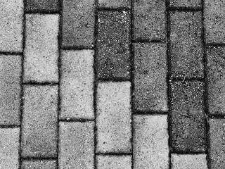  Street Puzzle: Contrasts of Wet and Dry Granite Pavement