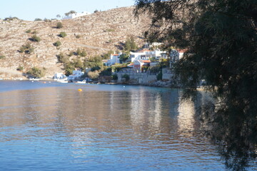 Fototapeta premium picturesque waterfront and bay on Symi Island , Greece