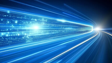 Digital Data Flow on Road, Vision of Fast Speed Transfer and Agile Digital Transformation.