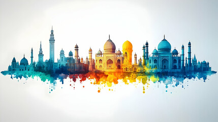 Soft Abstract Spiritual Harmony concept as Soft abstract digital art depicting spiritual harmony among diverse religions World Religion Day inspirational banner in  Photo Stock  Concept 