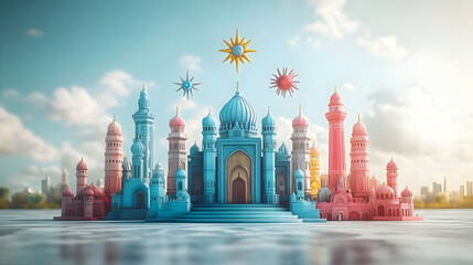 Obraz premium Soft Abstract Unity Symbols concept as Soft abstract digital art featuring unity symbols from various religions isolated on white ideal for infographics Adobe Stock advertisements World Religion Day i