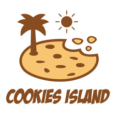 cookies island flat minimalist logo design