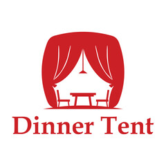 dinner tent flat minimalist logo design